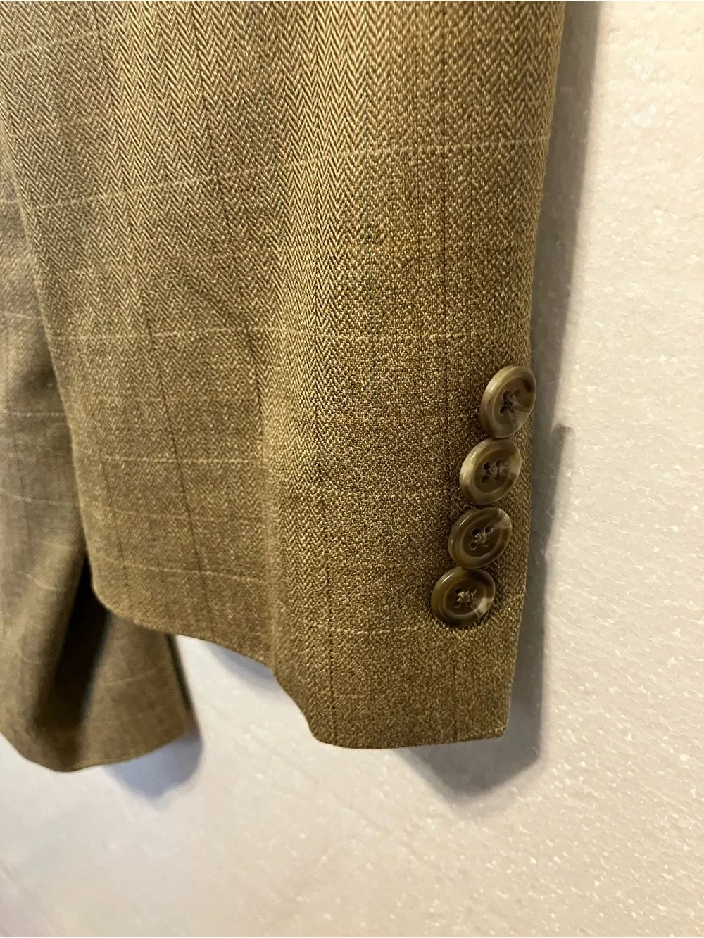 Lauren Ralph Lauren silk/ Wool Blend Olive Brown Windowpane Sport Coat 44L